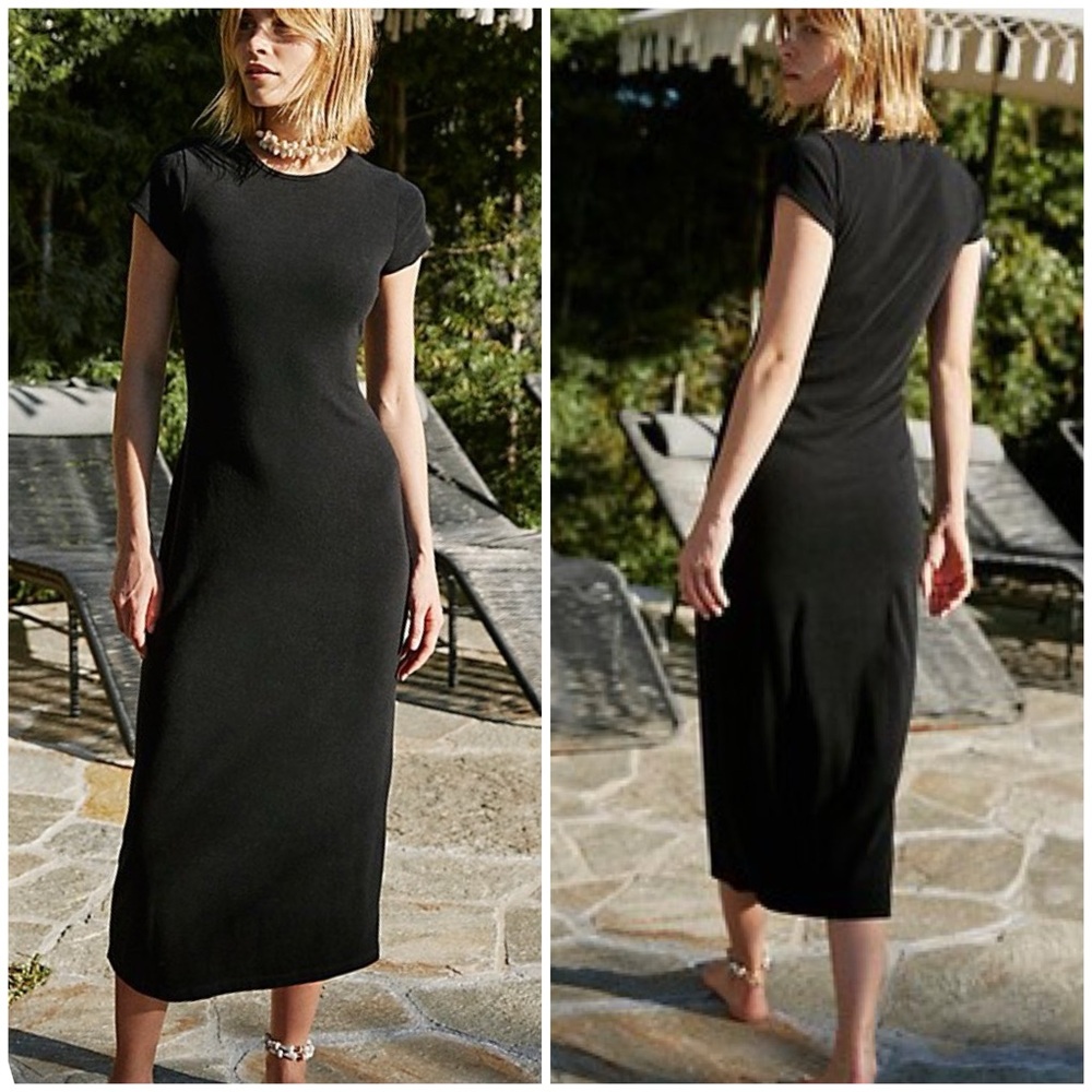 Free People Feels Good Slim Midi - Black
